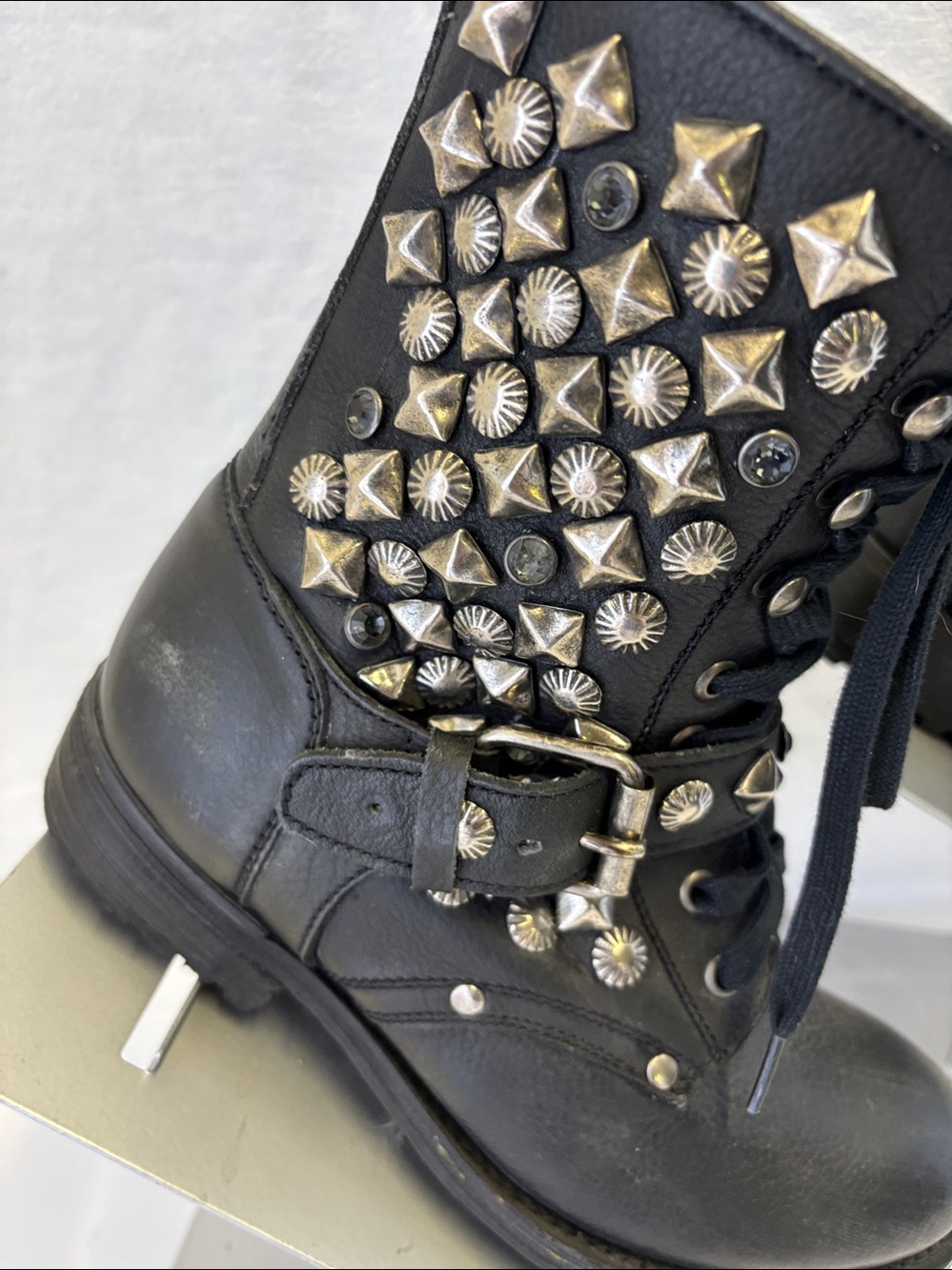 NWOB Ash Ryanna Embellished Leather Combat Boots - Picture 15 of 15